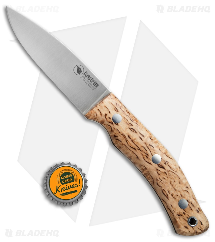 Casstrom No. 10 SFK Fixed Blade Knife Stabilized Curly Birch (3.75