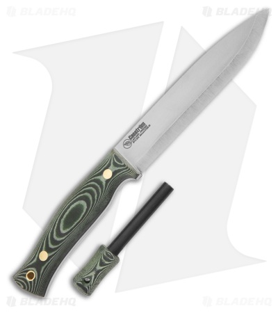 Casstrom No. 14 SFK Fixed Blade Knife w/ Fire Striker Green Micarta (5.5" Satin)