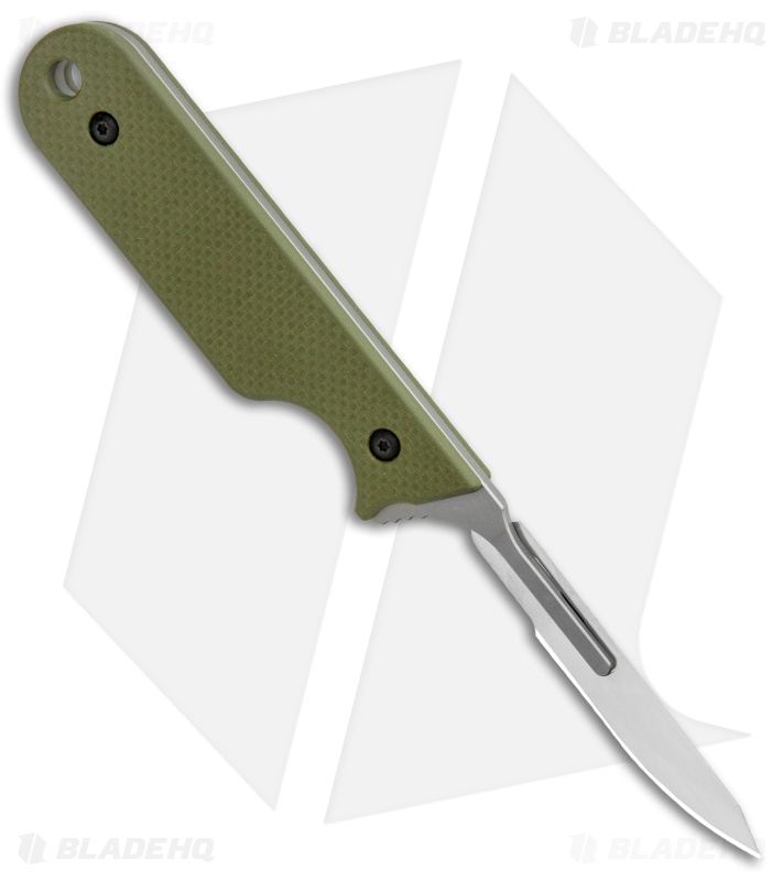 Civilware IBK (Interchangeable Blade Knife) Fixed Blade OD Green G-10 (3" Satin)