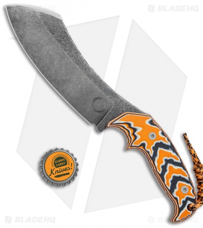 Cobble Blade Harpoon Fixed Blade Knife Sculpted Orange G-10 (10" Acid SW)