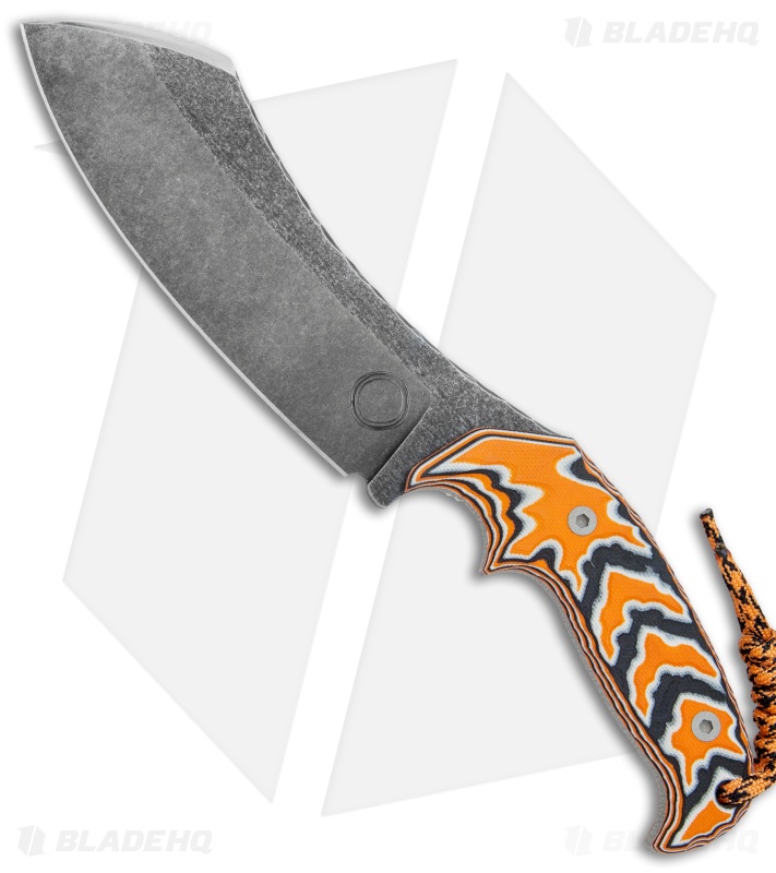 Cobble Blade Harpoon Fixed Blade Knife Sculpted Orange G-10 (10" Acid SW)