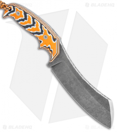 Cobble Blade Harpoon Fixed Blade Knife Sculpted Orange G-10 (10" Acid SW)