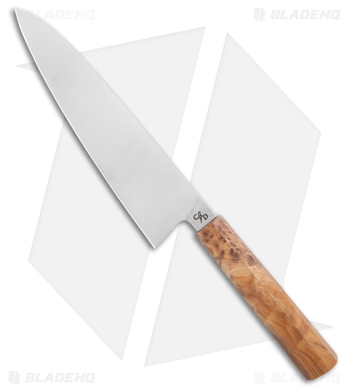 Corey Dunlap Inazuma Wa-Chef Kitchen Knife Thuya Burl (8.75" Satin)