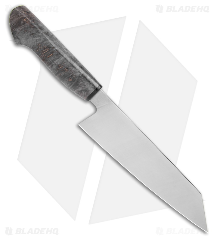 Corey Dunlap Inazuma Western Bunka Kitchen Knife Gray Burlwood (7.5" Satin)