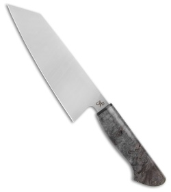 Corey Dunlap Inazuma Western Bunka Kitchen Knife Gray Burlwood (7.5" Satin)