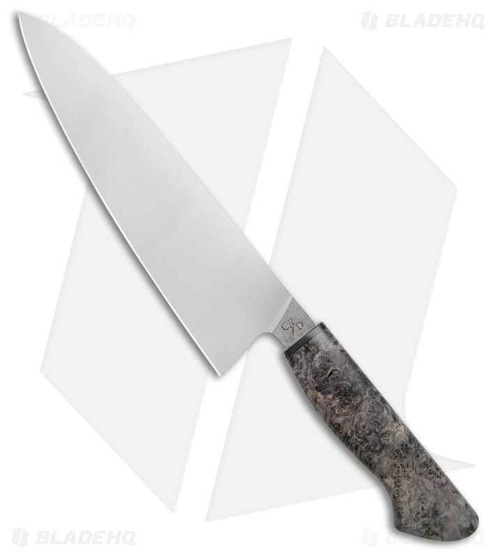 Corey Dunlap Inazuma Western Chef Kitchen Knife Gray Burlwood (8.75" Satin)