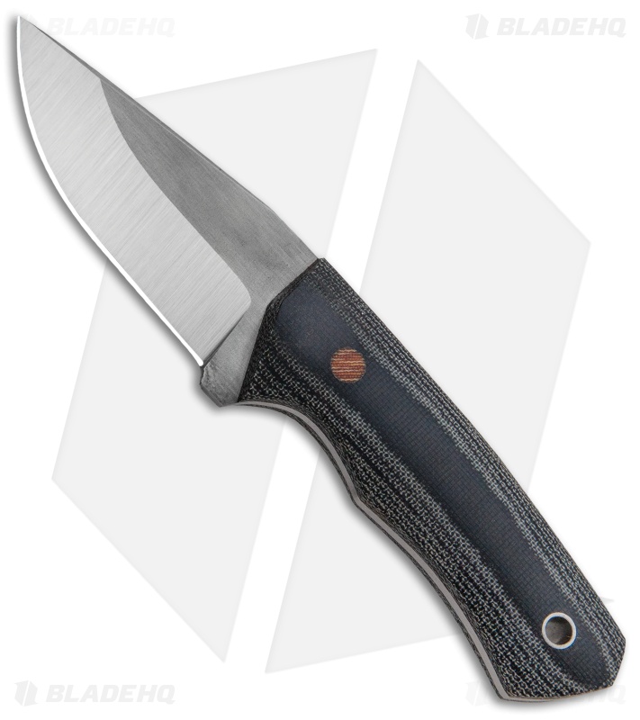 Cumming Bladeworks Palm Tac Fixed Blade Knife Black Canvas Micarta (2.8" Satin)