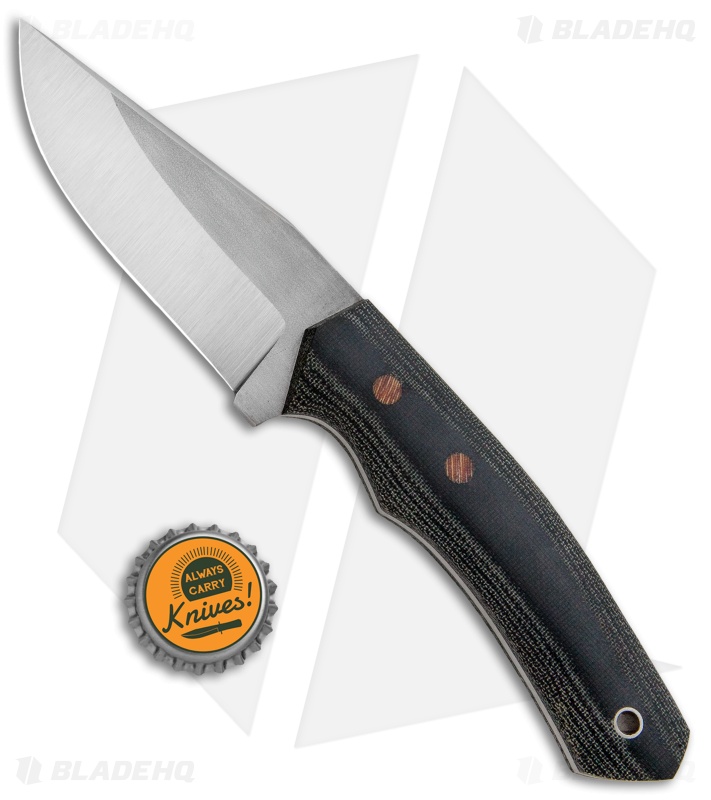 Cumming Bladeworks Recon Fixed Blade Knife Black Canvas Micarta (3.625" Satin)