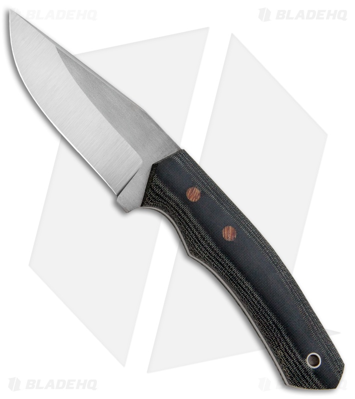 Cumming Bladeworks Recon Fixed Blade Knife Black Canvas Micarta (3.625" Satin)