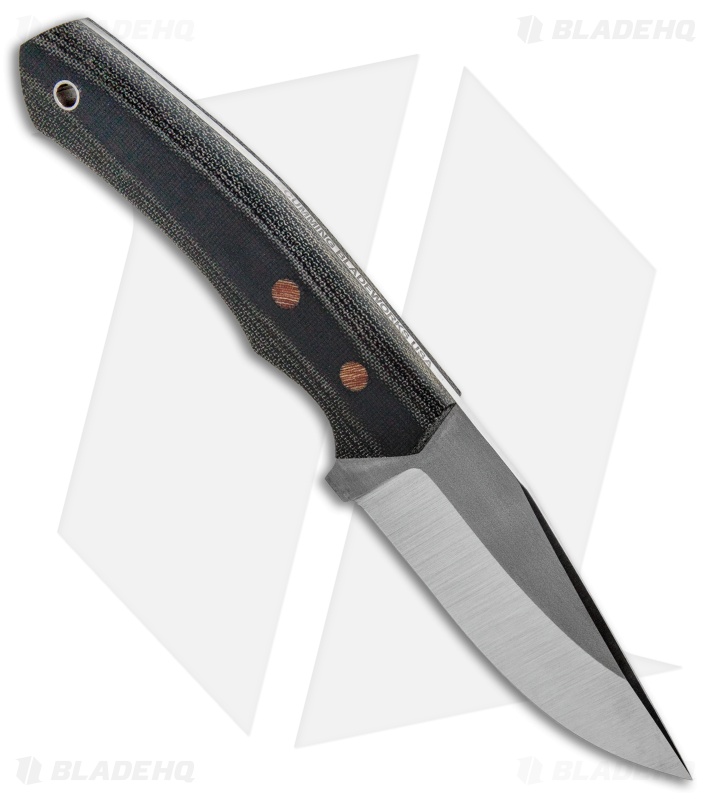 Cumming Bladeworks Recon Fixed Blade Knife Black Canvas Micarta (3.625" Satin)