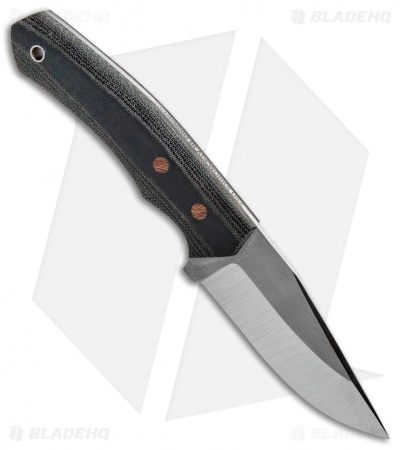 Cumming Bladeworks Recon Fixed Blade Knife Black Canvas Micarta (3.625" Satin)