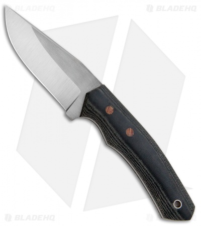Cumming Bladeworks Recon Fixed Blade Knife Black Canvas Micarta (3.625" Satin)