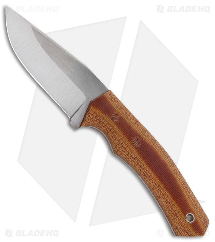 Cumming Bladeworks Recon Fixed Blade Knife Natural Canvas Micarta (3.625" Satin)