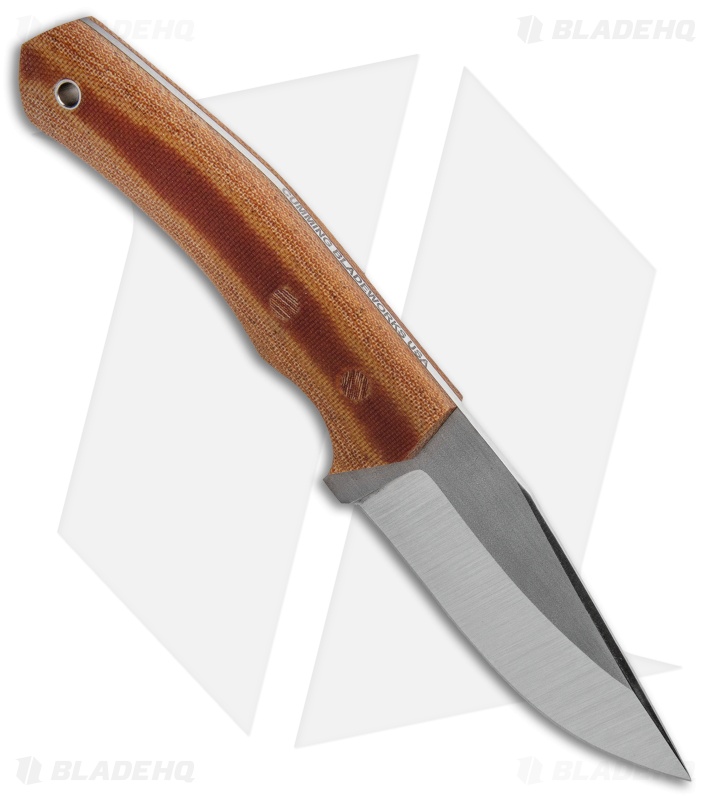 Cumming Bladeworks Recon Fixed Blade Knife Natural Canvas Micarta (3.625" Satin)