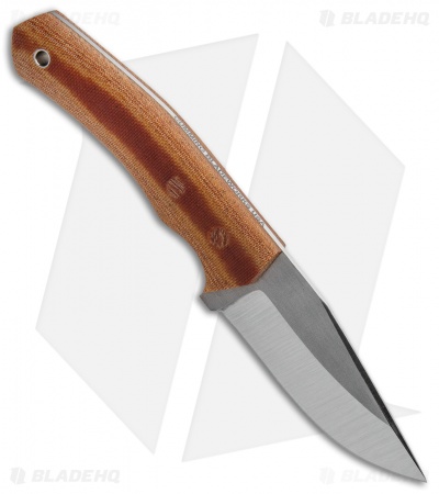 Cumming Bladeworks Recon Fixed Blade Knife Natural Canvas Micarta (3.625" Satin)