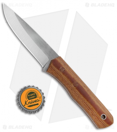 Cumming Bladeworks Trailmaster Fixed Blade Natural Canvas Micarta (3.5" Satin)