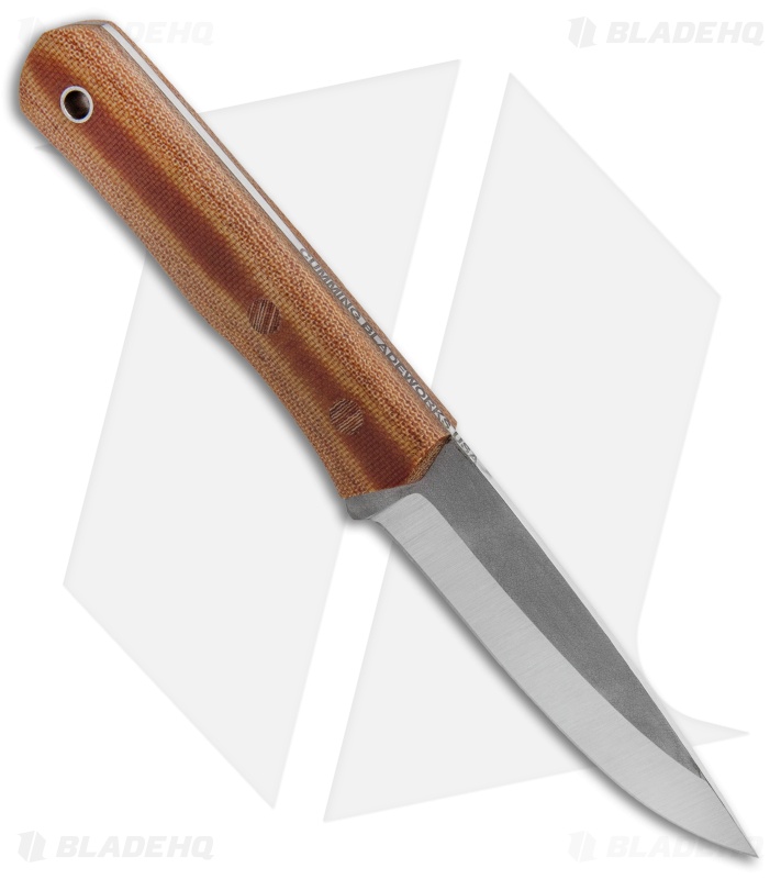 Cumming Bladeworks Trailmaster Fixed Blade Natural Canvas Micarta (3.5" Satin)