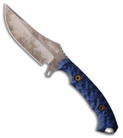 Dawson Knives Woodsman Fixed Blade Knife Black/Blue G-10 (3.6" Monsoon)