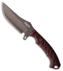 Dawson Knives Woodsman Fixed Blade Knife Black/Red G-10 (3.6" Midnight)