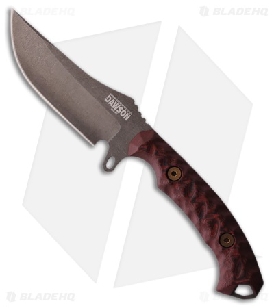 Dawson Knives Woodsman Fixed Blade Knife Black/Red G-10 (3.6" Midnight)