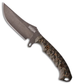 Dawson Knives Woodsman Fixed Blade Knife Ultrex Camo G-10 (3.6" Midnight)