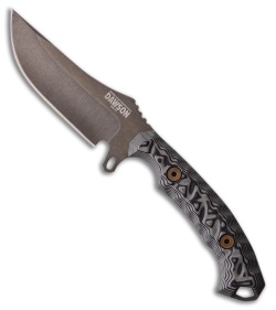 Dawson Knives Woodsman Fixed Blade Knife Black/Gray G-10 (3.6" Midnight)