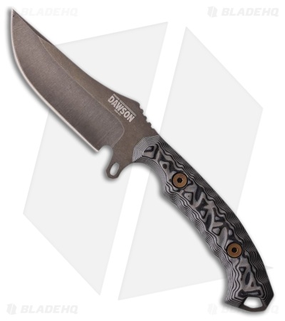 Dawson Knives Woodsman Fixed Blade Knife Black/Gray G-10 (3.6" Midnight)