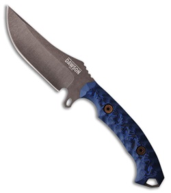 Dawson Knives Woodsman Fixed Blade Knife Black/Blue G-10 (3.6" Midnight)