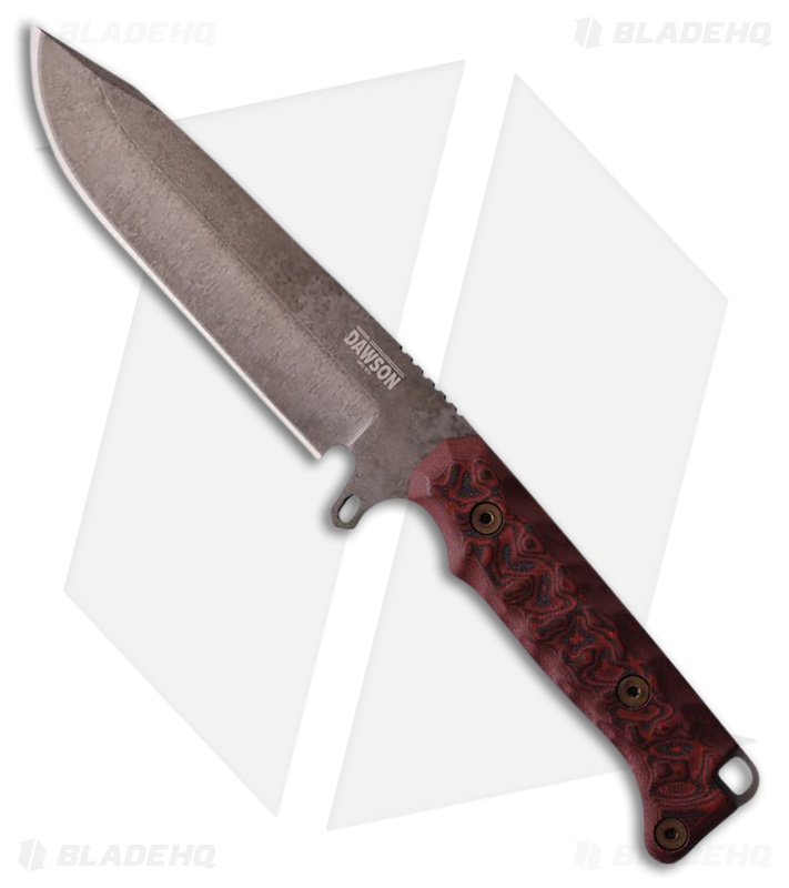 Dawson Knives Valor Fixed Blade Knife Black/Red G-10 (5.5" Monsoon)