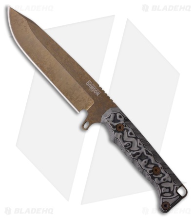 Dawson Knives Valor Fixed Blade Knife Black/Gray G-10 (5.5" Arizona Copper)