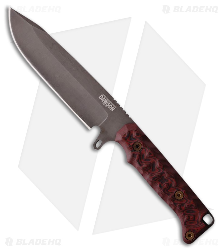 Dawson Knives Valor Fixed Blade Knife Black/Red G-10 (5.5" Midnight)