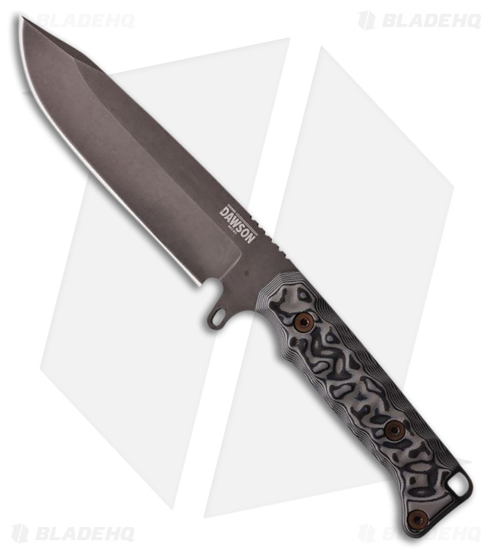 Dawson Knives Valor Fixed Blade Knife Black/Gray G-10 (5.5" Midnight)