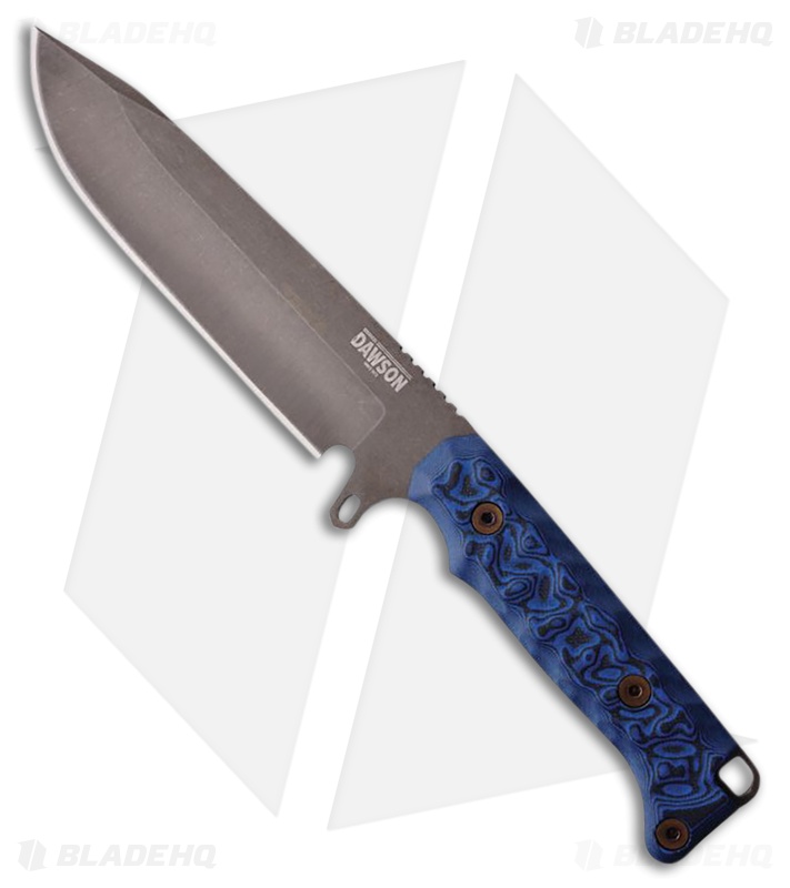 Dawson Knives Valor Fixed Blade Knife Black/Blue G-10 (5.5" Midnight)