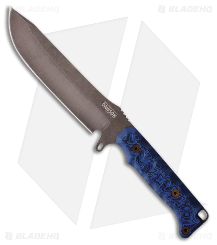 Dawson Knives Reaper Fixed Blade Knife Black/Blue G-10 (5.9" Midnight)