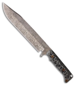 Dawson Knives Holdout Fixed Blade Knife Black/Gray Sculpted G-10 (8" Monsoon)