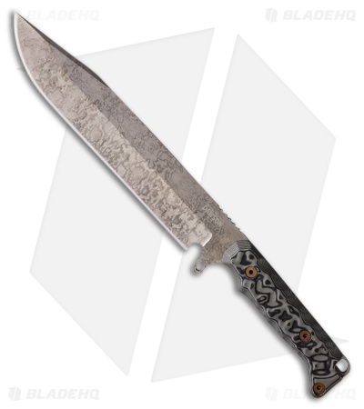 Dawson Knives Holdout Fixed Blade Knife Black/Gray Sculpted G-10 (8" Monsoon)