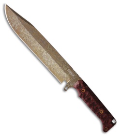 Dawson Knives Holdout Fixed Blade Knife Black/Red Sculpted G-10 (8" AZ Copper)