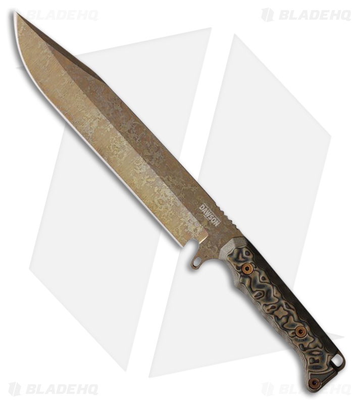 Dawson Knives Holdout Fixed Blade Knife Ultrex Camo Sculpted G-10 (8" AZ Copper)