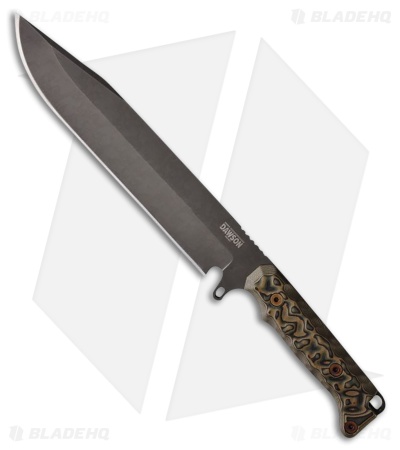 Dawson Knives Holdout Fixed Blade Knife Ultrex Camo Sculpted G-10 (8" Midnight)