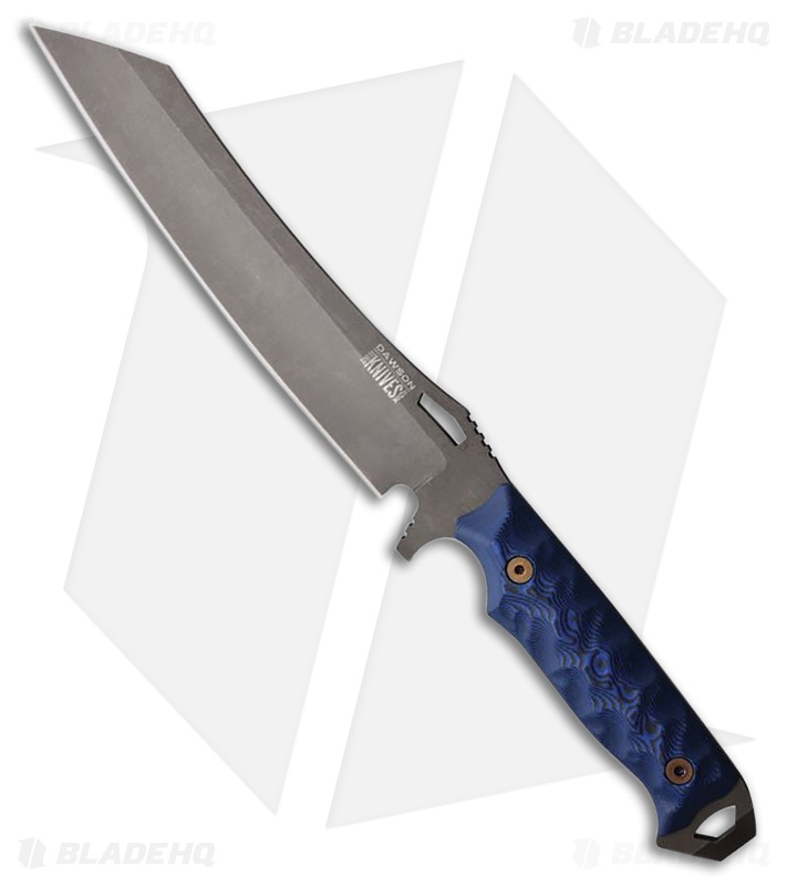 Dawson Knives Wayfinder Fixed Blade Knife Black/Blue G-10 (7.4" Midnight)
