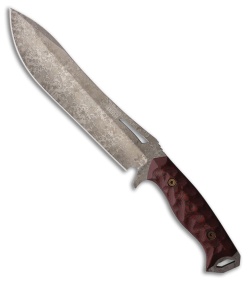 Dawson Knives Archangel Fixed Blade Knife Sculpted Red/Black G-10 (8" Monsoon)