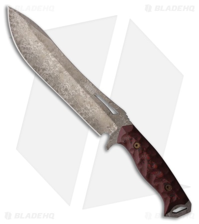 Dawson Knives Archangel Fixed Blade Knife Sculpted Red/Black G-10 (8" Monsoon)