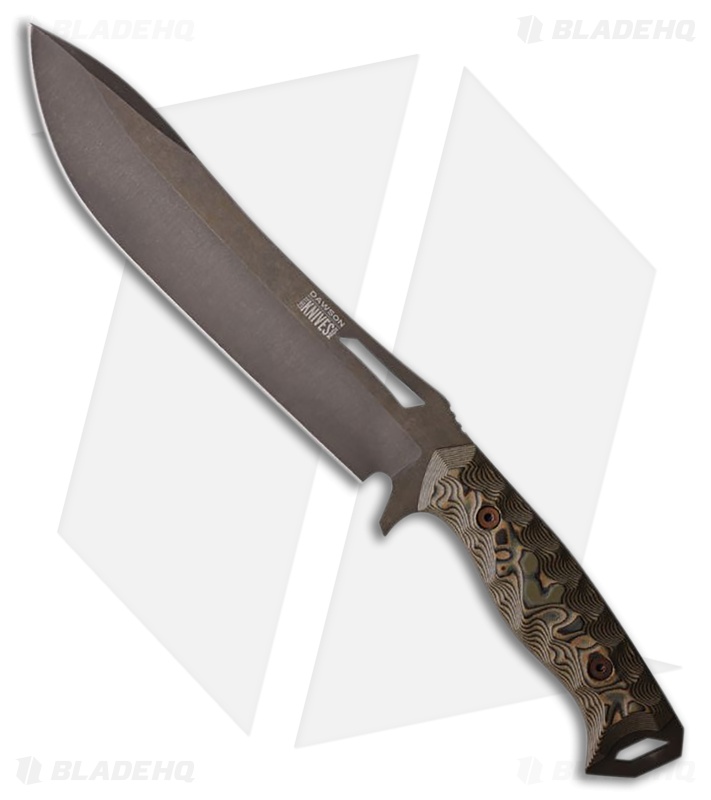 Dawson Knives Archangel Fixed Blade Knife Ultrex Camo G-10 (8" Midnight)