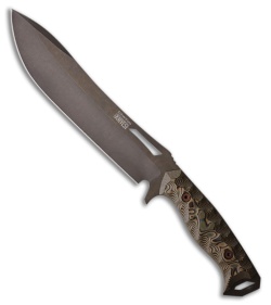 Dawson Knives Archangel Fixed Blade Knife Ultrex Camo G-10 (8" Midnight)
