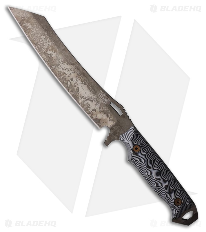 Dawson Knives Wayfinder Fixed Blade Knife Black/White G-10 (7.4" Monsoon)