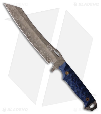 Dawson Knives Wayfinder Fixed Blade Knife Black/Blue G-10 (7.4" Monsoon)