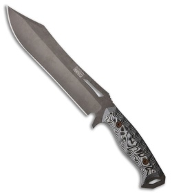 Dawson Knives Dominion Fixed Blade Knife Black/White G-10 (8.25" Midnight)