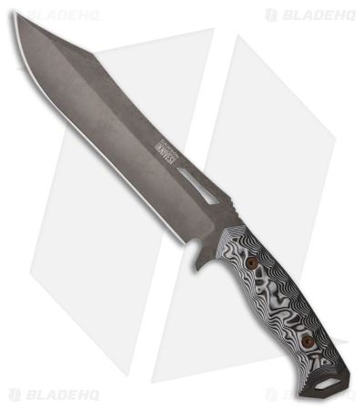 Dawson Knives Dominion Fixed Blade Knife Black/White G-10 (8.25" Midnight)