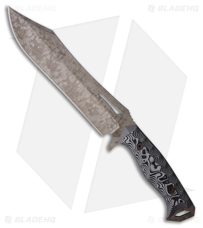 Dawson Knives Dominion Fixed Blade Knife Black/White G-10 (8.25" Monsoon)