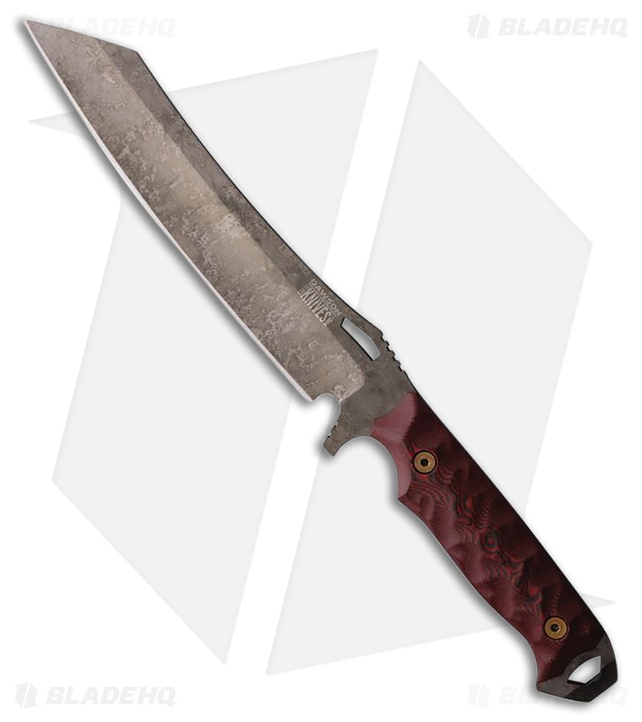 Dawson Knives Wayfinder Fixed Blade Knife Black/Red G-10 (7.4" Monsoon)